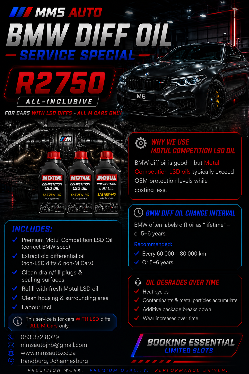 MMS Auto M LSD rear differential service pricing